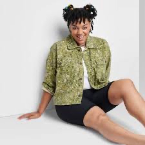 wild fable size small floral cropped jacket nwt - Picture 2 of 4